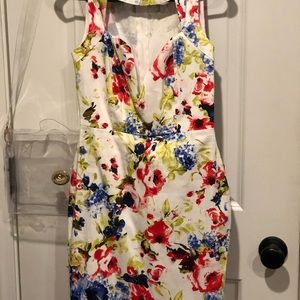 Floral sweetheart cut out dress